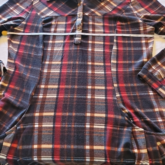 Papillon Brown Plaid Long Sleeve Sz. L Dress with Pockets - Picture 6 of 7